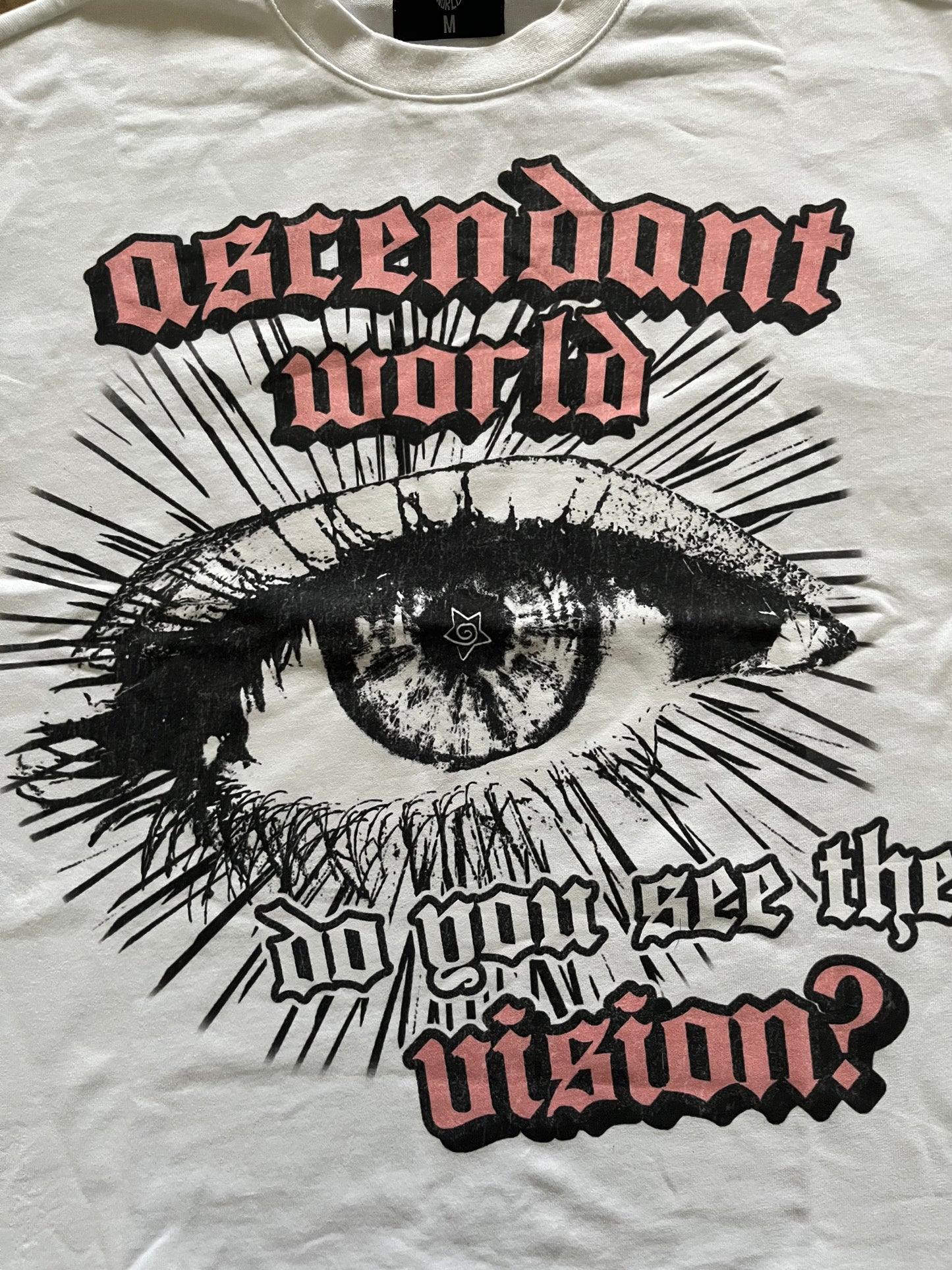 "VISION" Boxy Graphic Tee - White